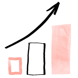 Growing bar chart illustration