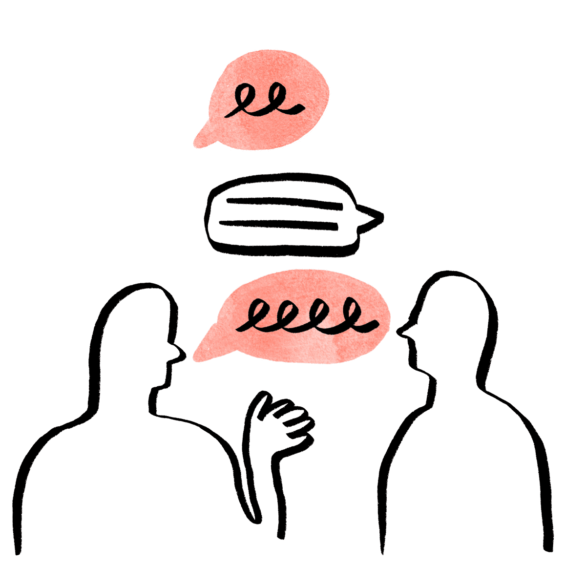 Two people in a podcast conversation with lip-synced dubbing