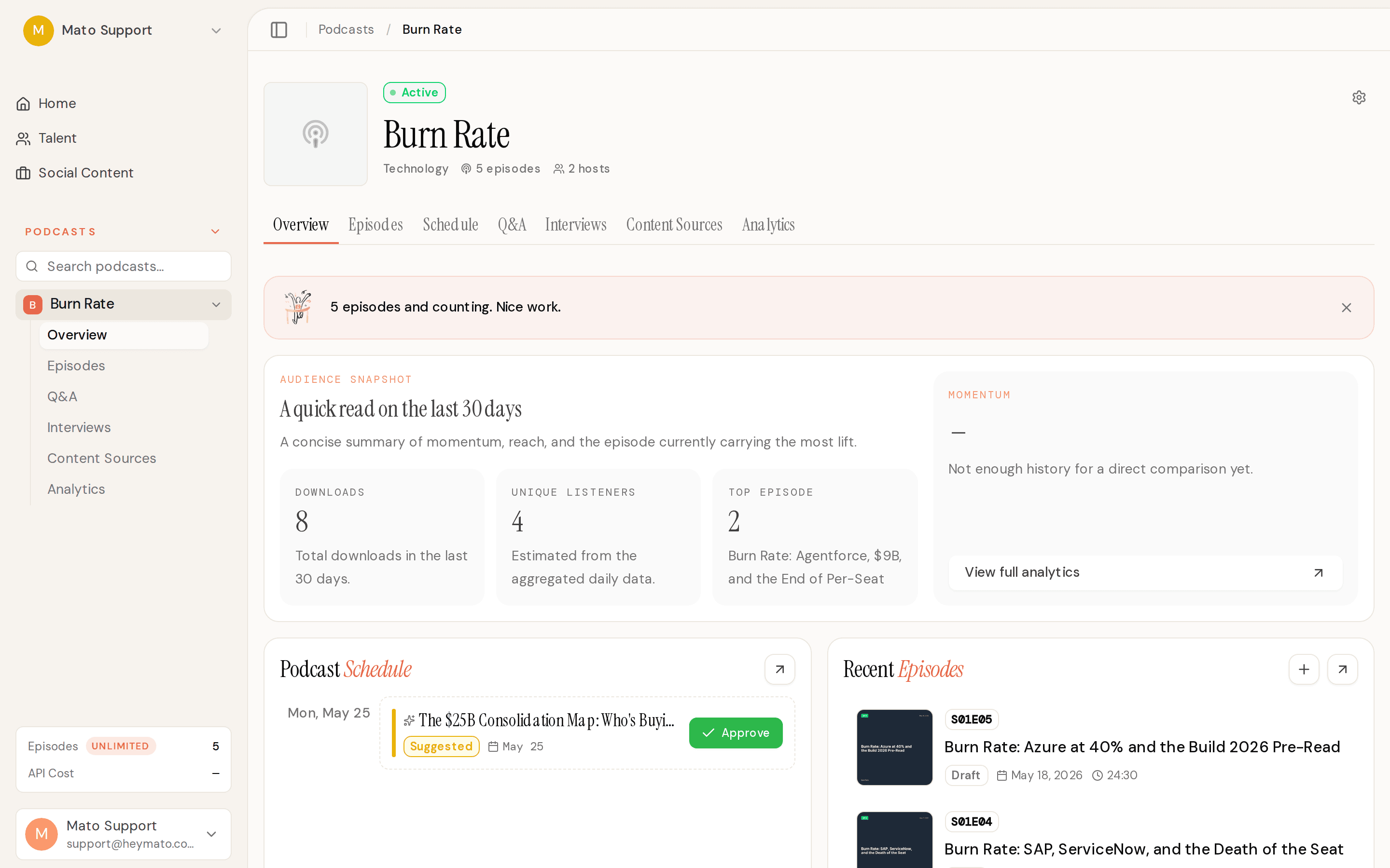 Cover Image for A Smarter Episode Workflow, Faster Audio, and Better Hosts
