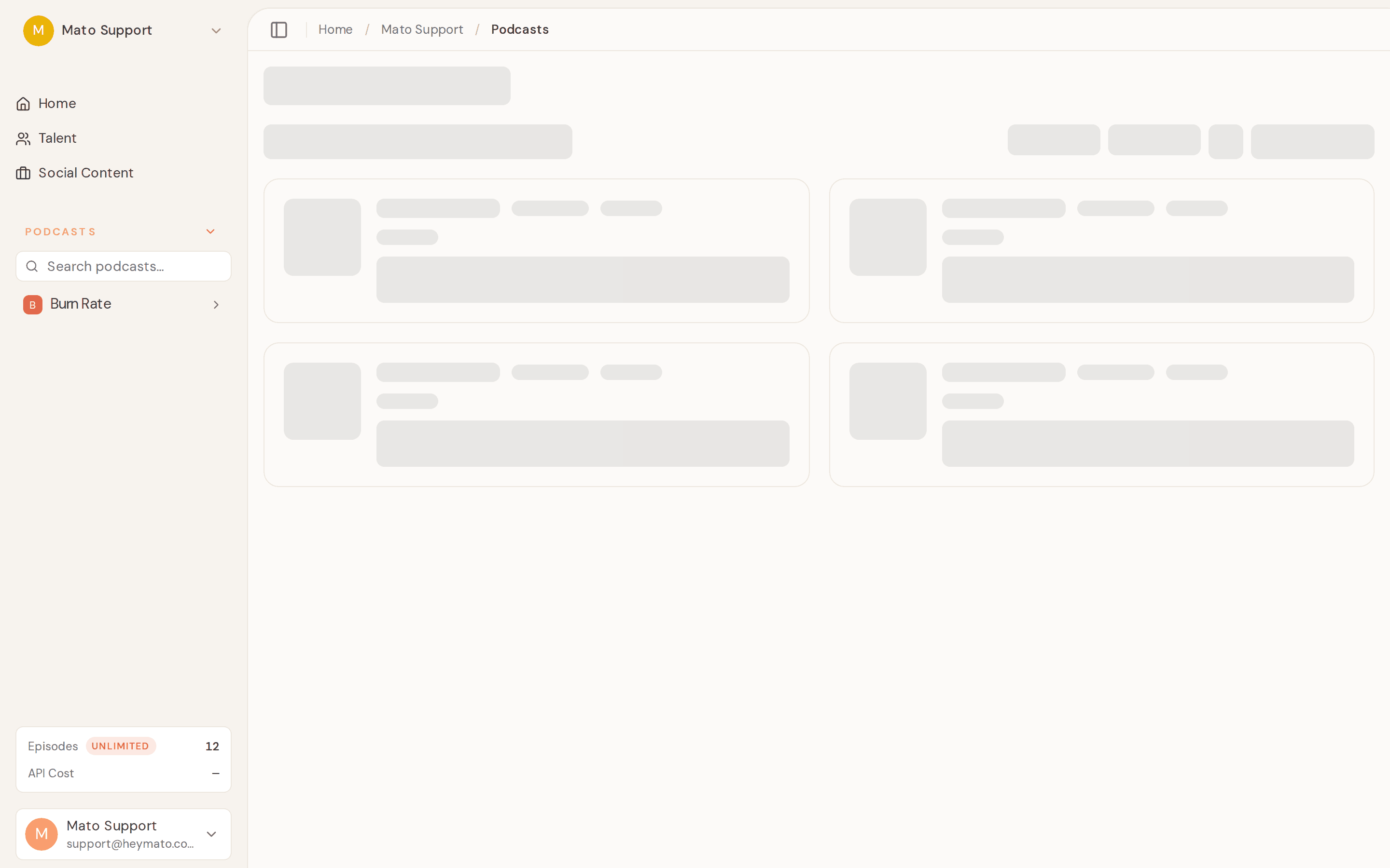 The Social Content creation wizard showing video template cards including AI Presenter