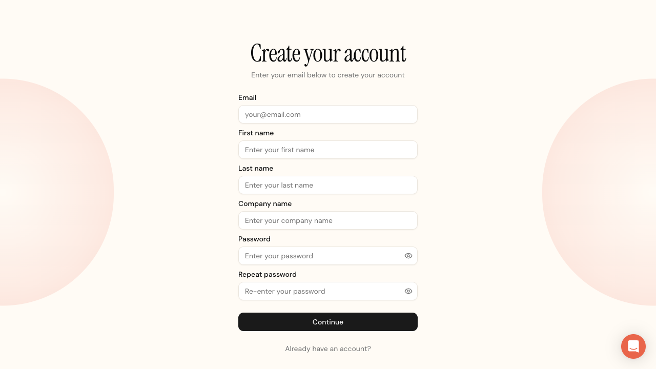 Sign-up form