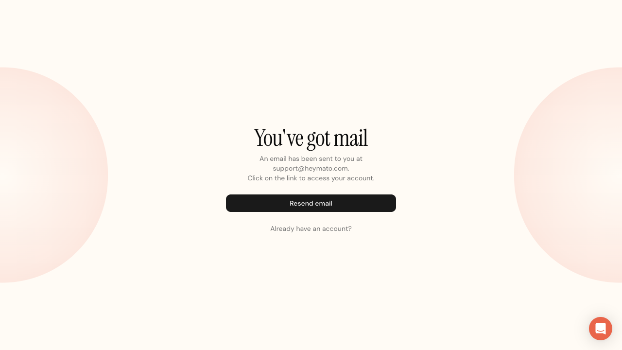 Email verification screen