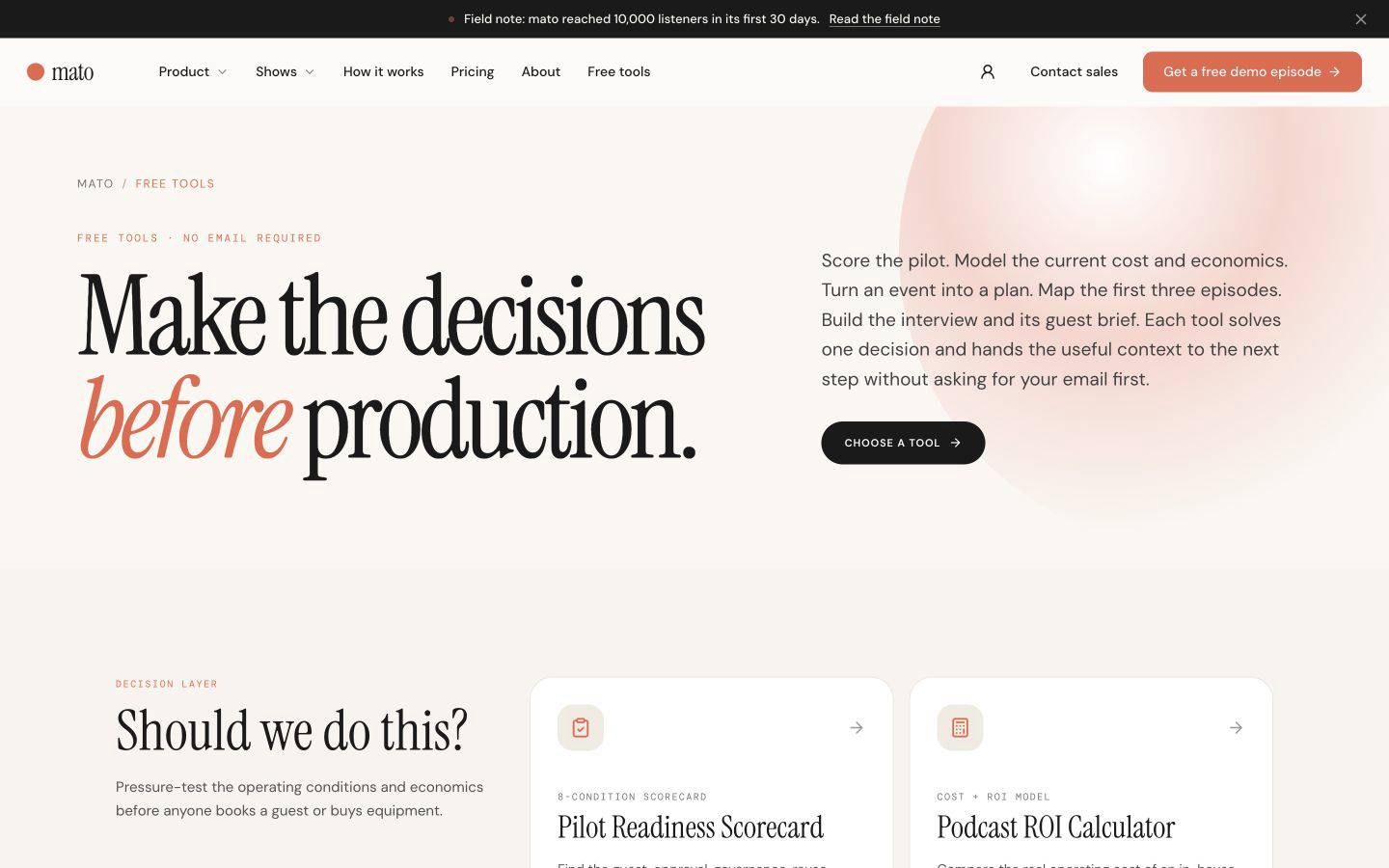 Screenshot from the Free Planning Tools, Better Guest Discovery, and a New Mato Look release